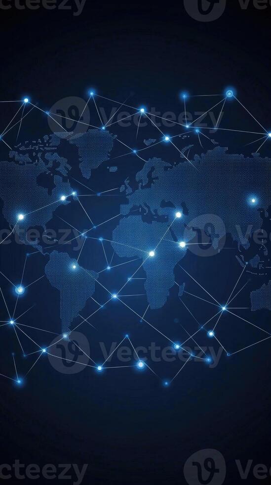 The world map is connected to the internet photo