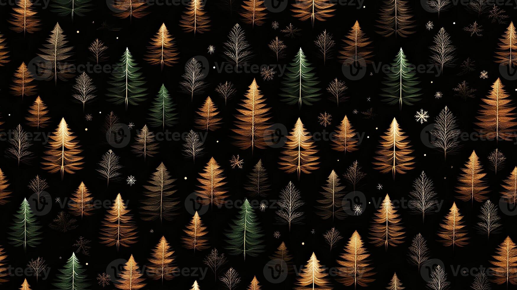 A black and gold pattern with trees on it photo