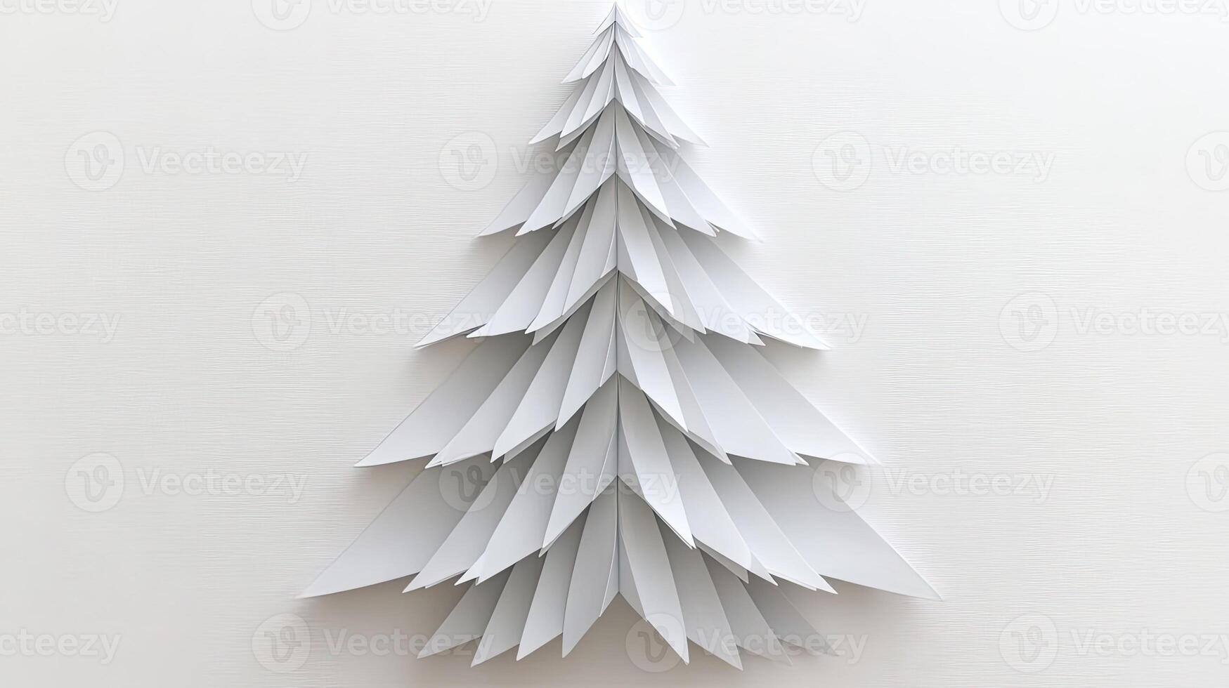 Paper christmas tree on white background photo