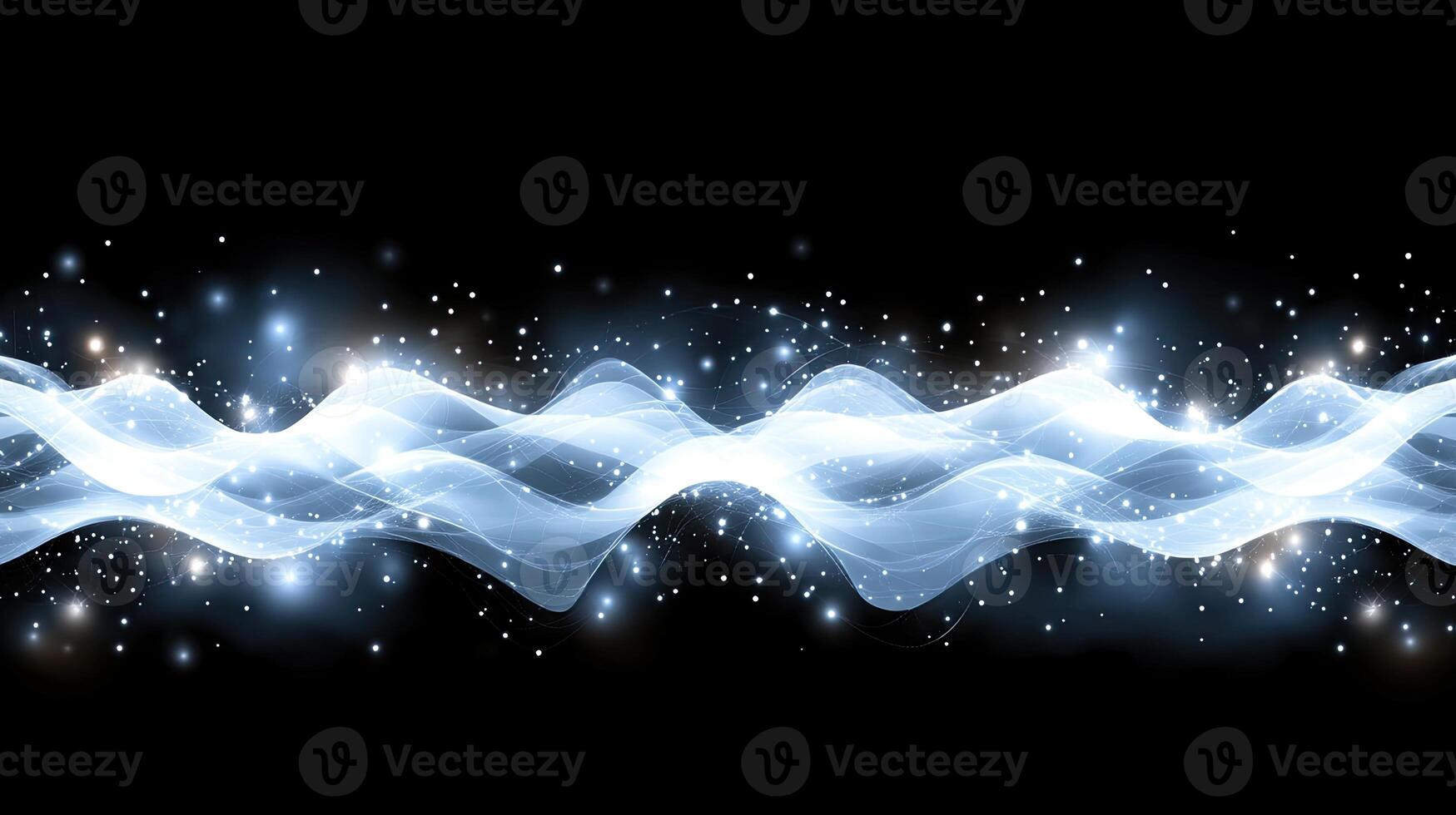 Abstract background with white waves on black background photo