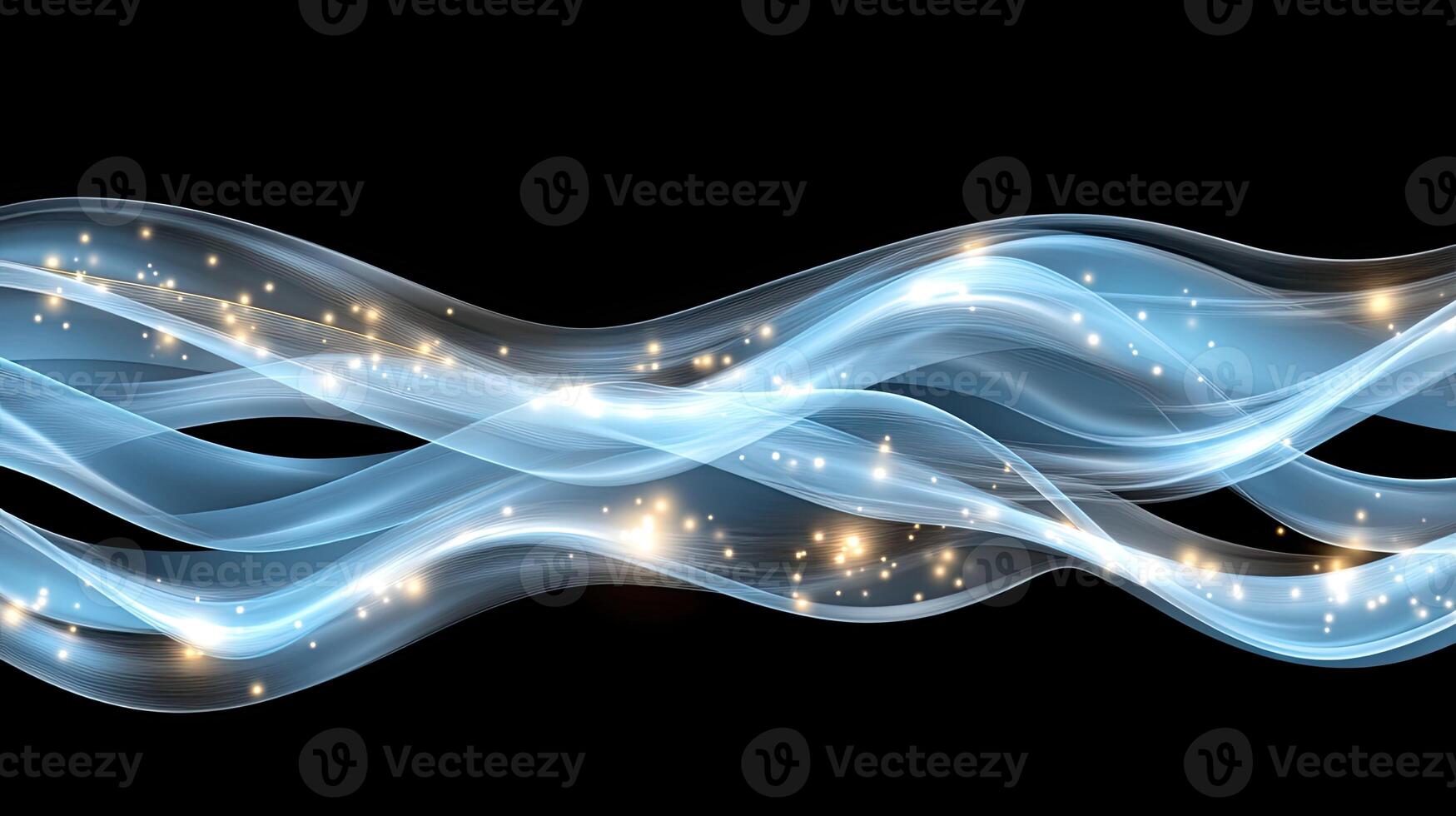 Abstract blue wave background with glowing lights photo