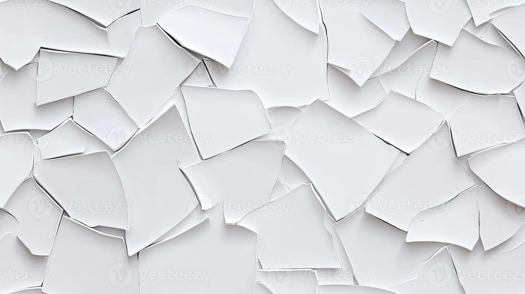 A white wall with many pieces of paper photo