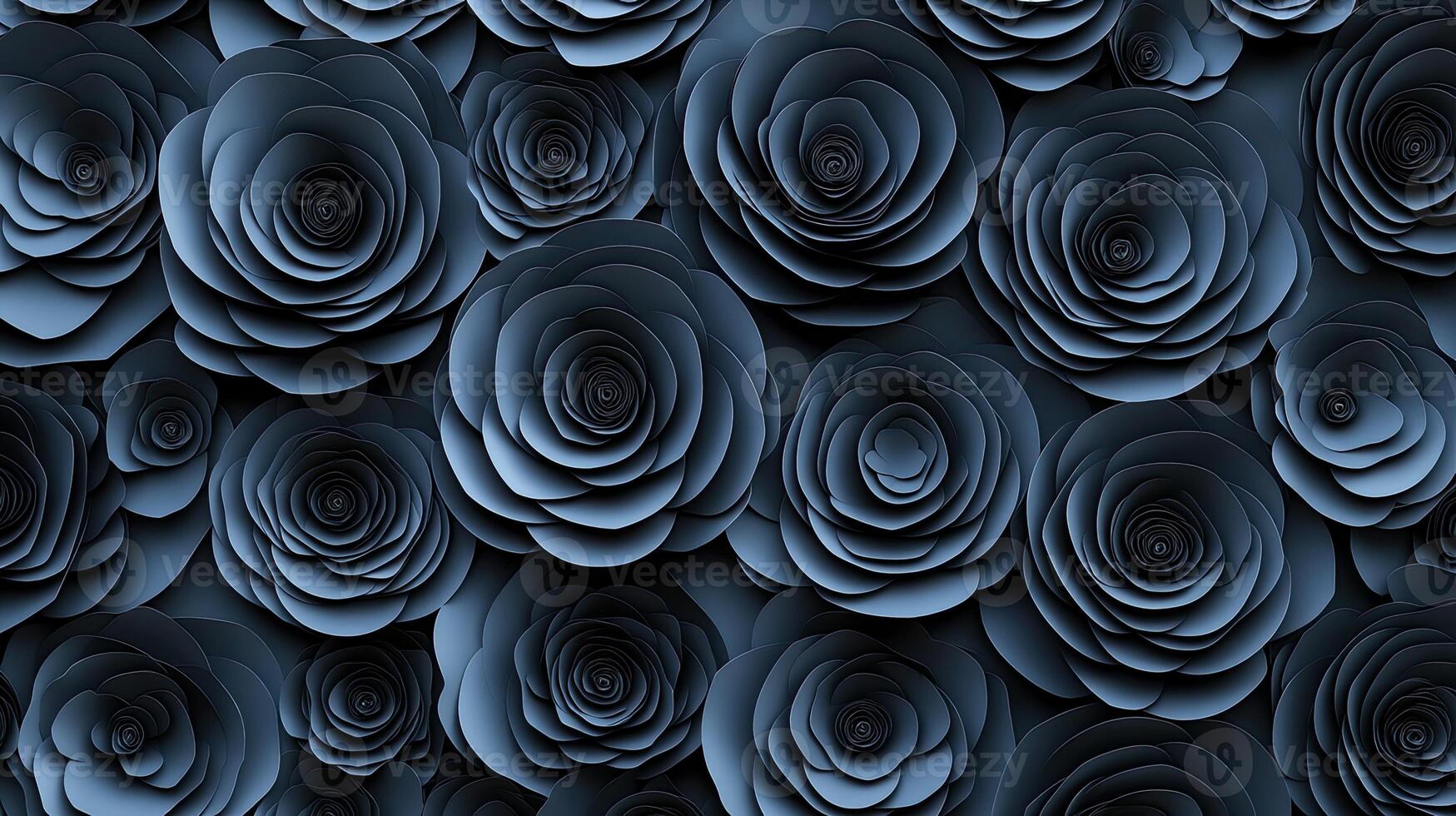 A large group of black roses are arranged in a pattern photo