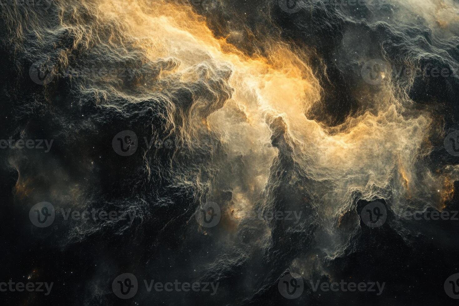 An abstract image of a cloud with a yellow and black color photo