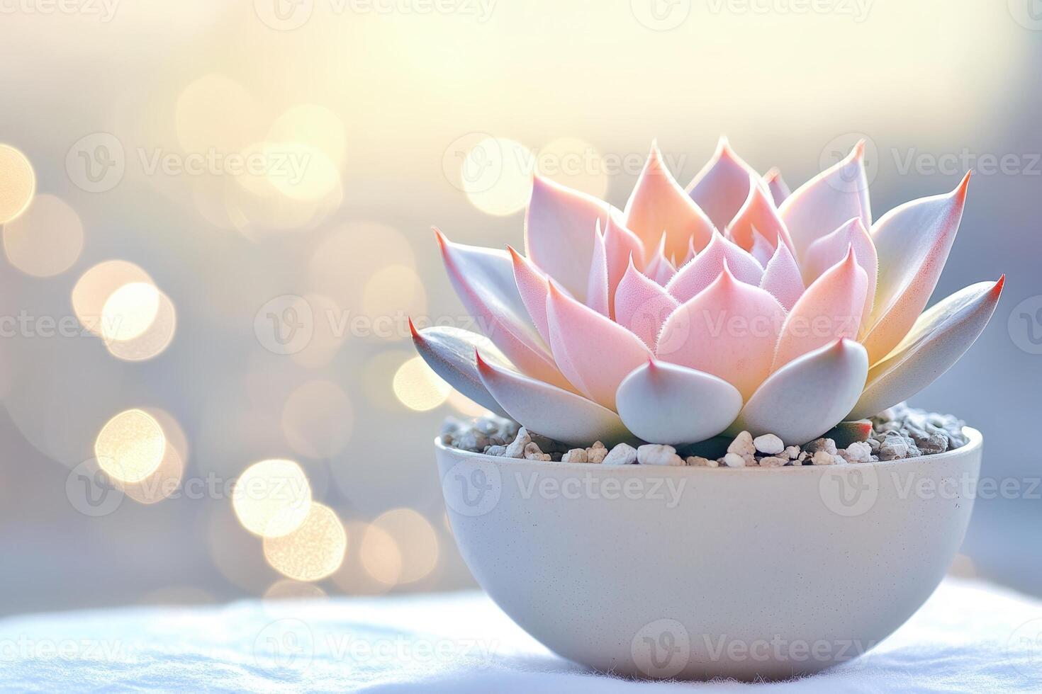 A beautiful succulent in a soft-lit setting. photo