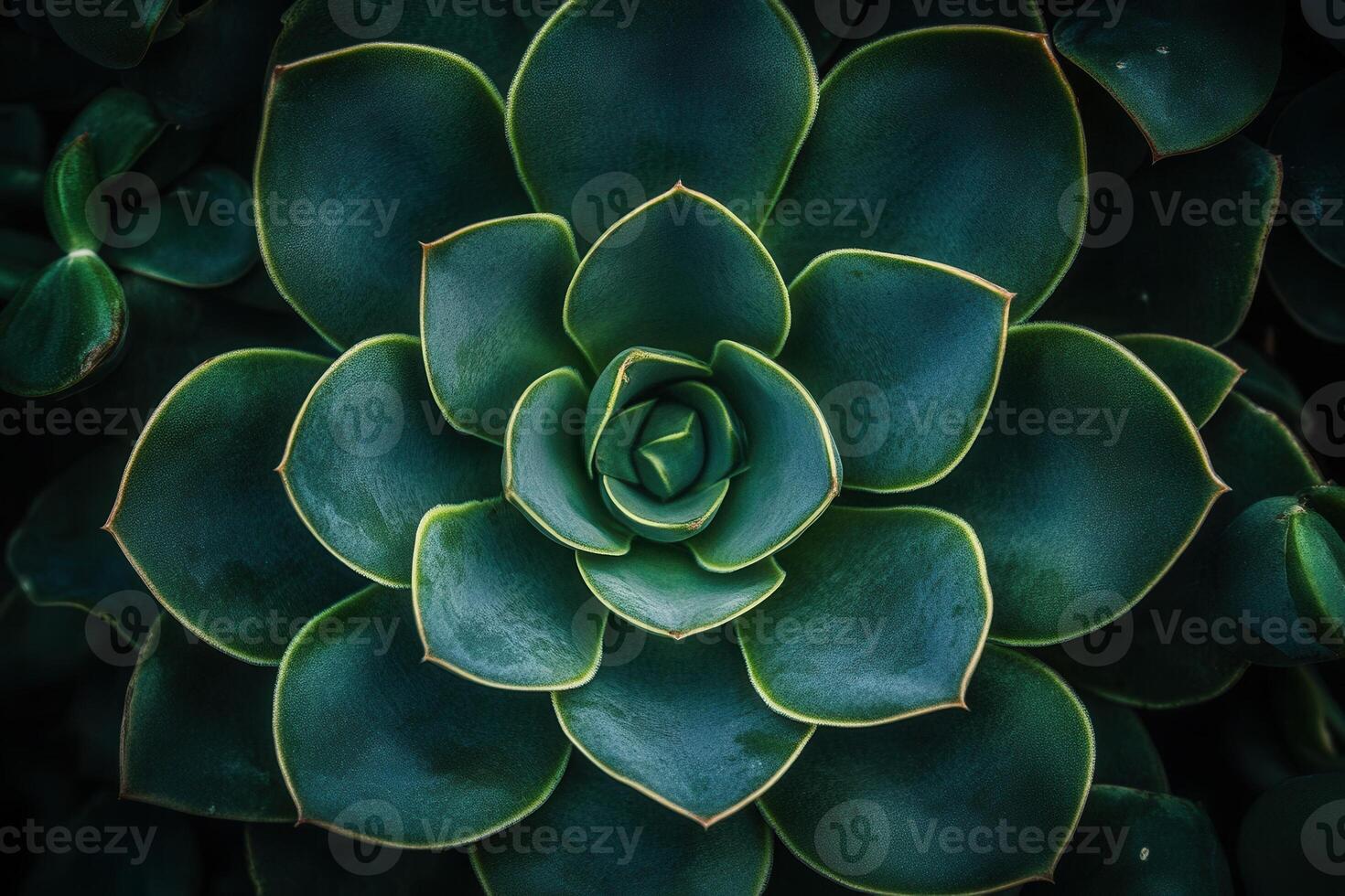 A close-up of a succulent plant with layered leaves. photo