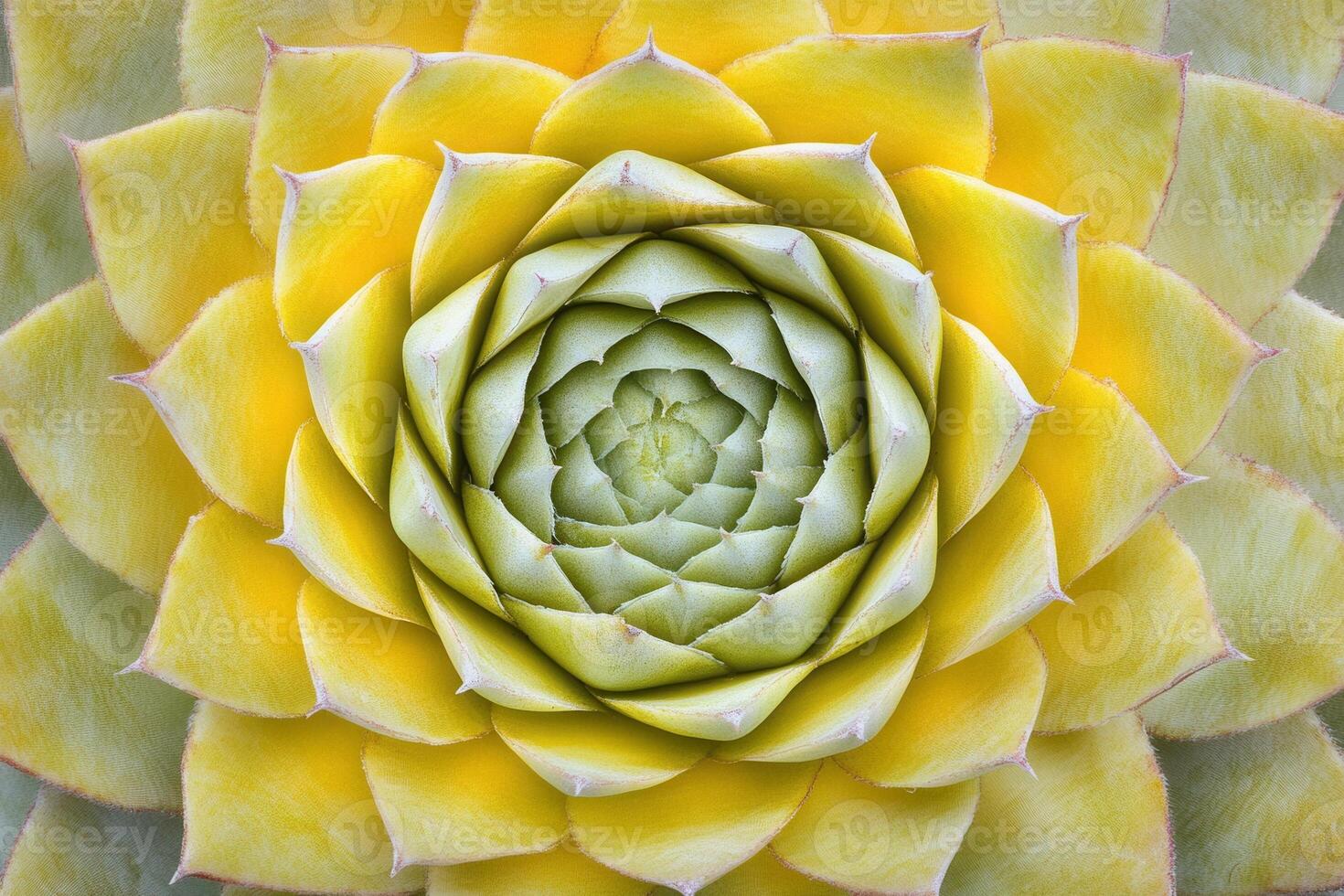 A close-up of a vibrant yellow succulent plant. photo