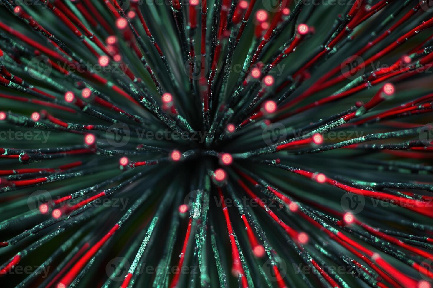 Abstract representation of dynamic lines with glowing elements. photo