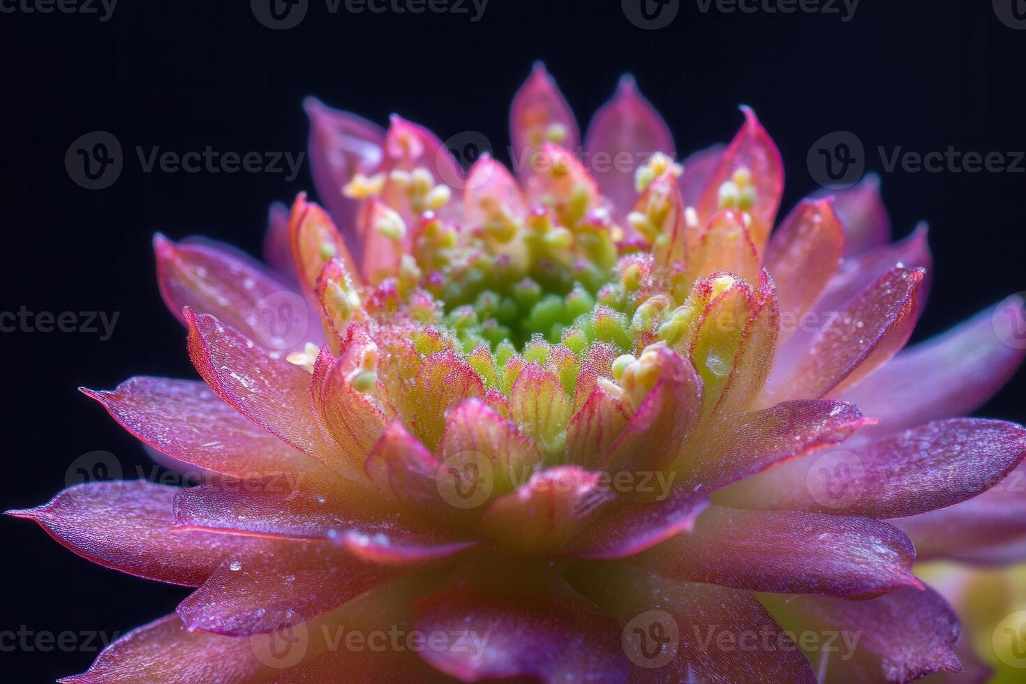Close-up of a vibrant succulent flower. photo