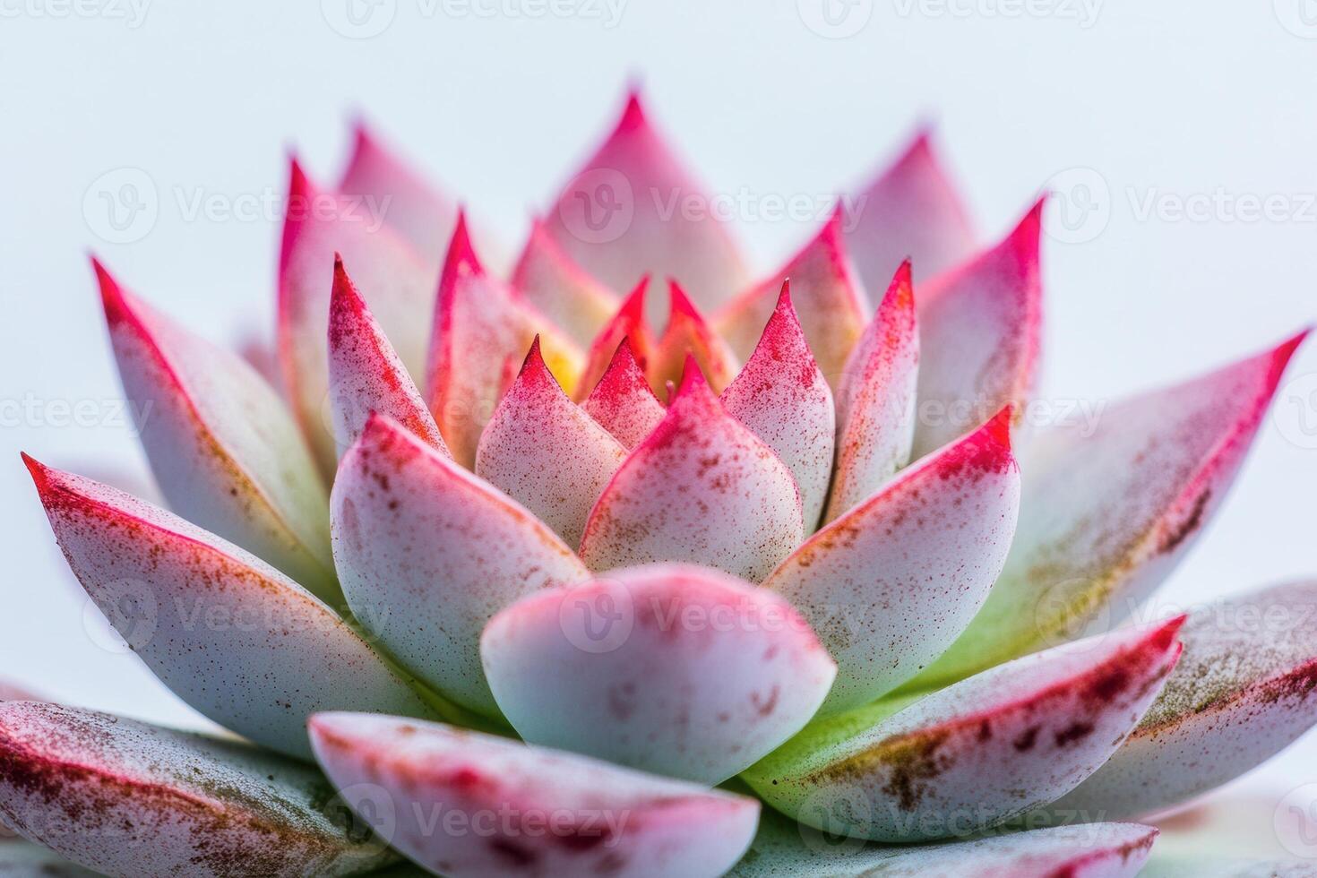 Close-up of a vibrant succulent plant with pink tips. photo