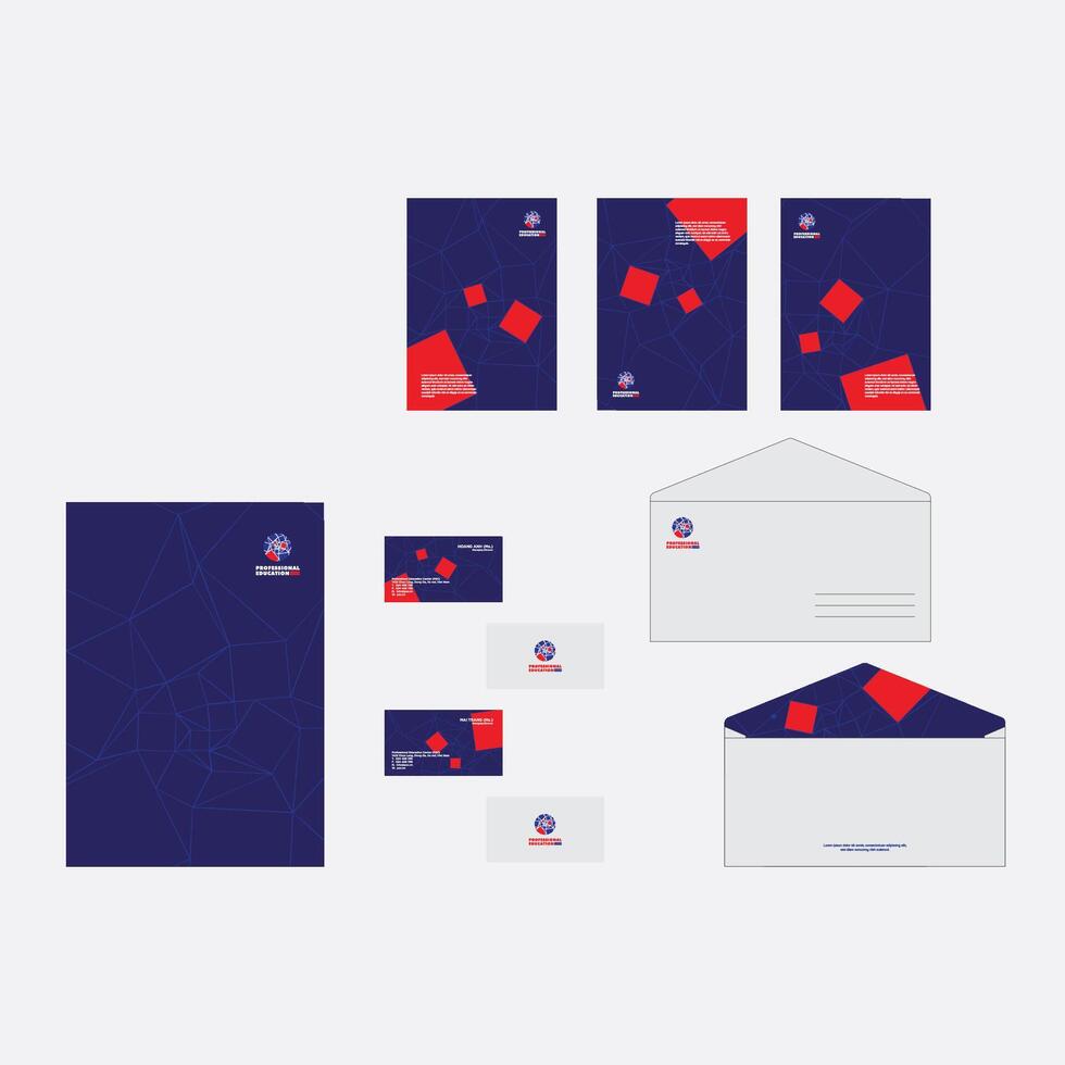 Modern clean business stationery set design vector
