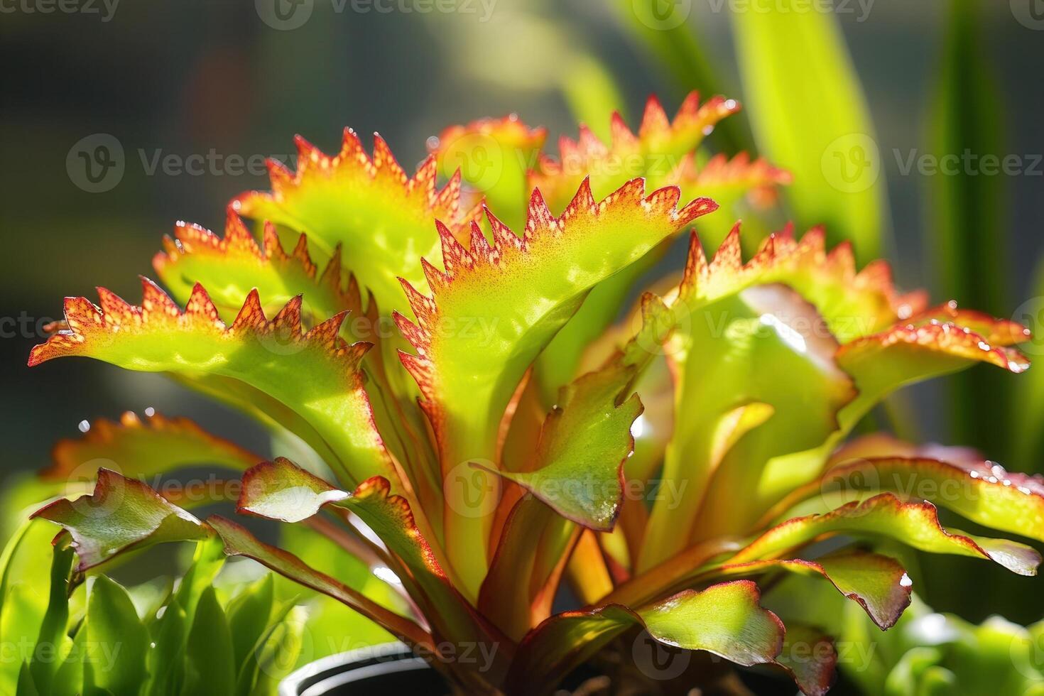 Vibrant succulent plant with striking colors and textures. photo
