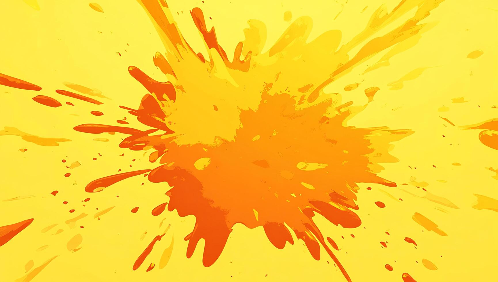 Orange paint splatter on yellow background photo