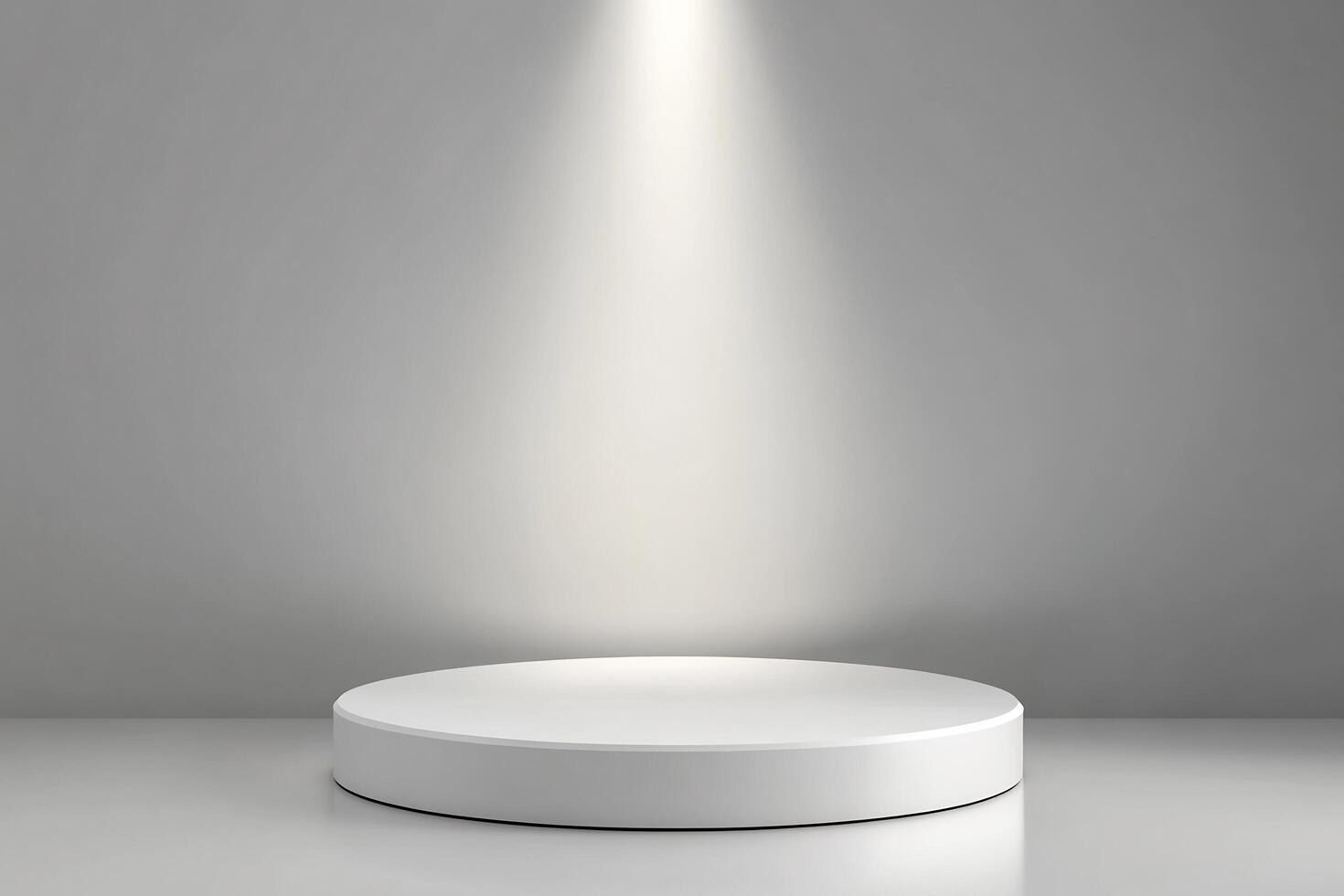 White pedestal with spotlight on top of it photo