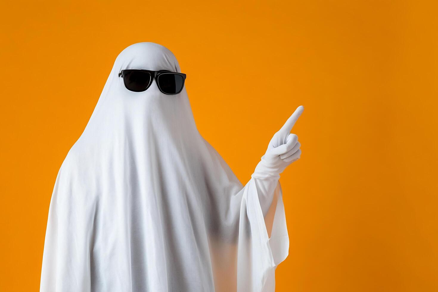 A ghost in sunglasses and a white robe photo