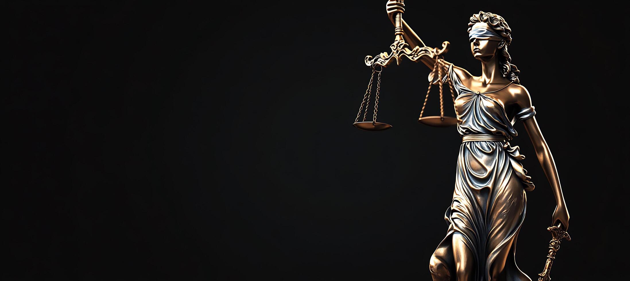 A statue of lady justice holding a scale photo