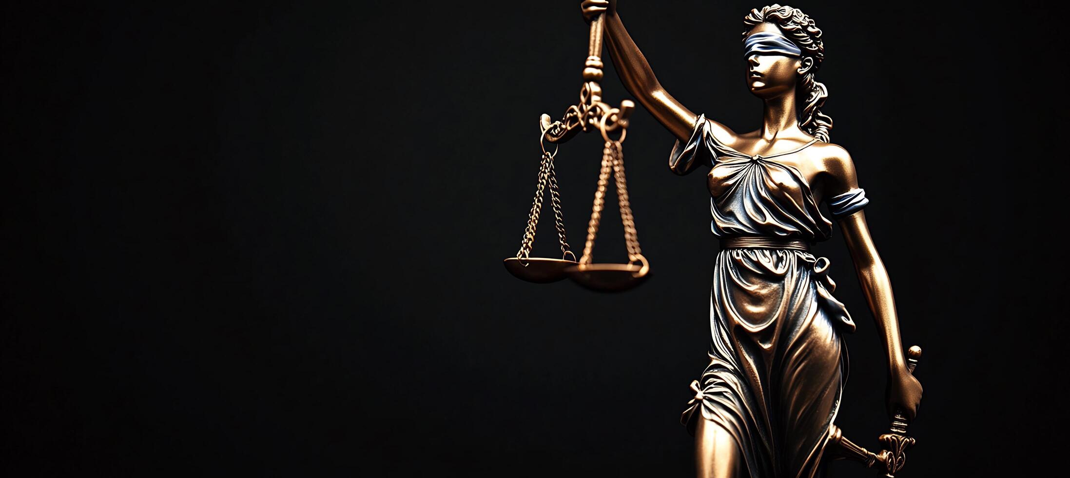 A statue of lady justice holding a scale photo