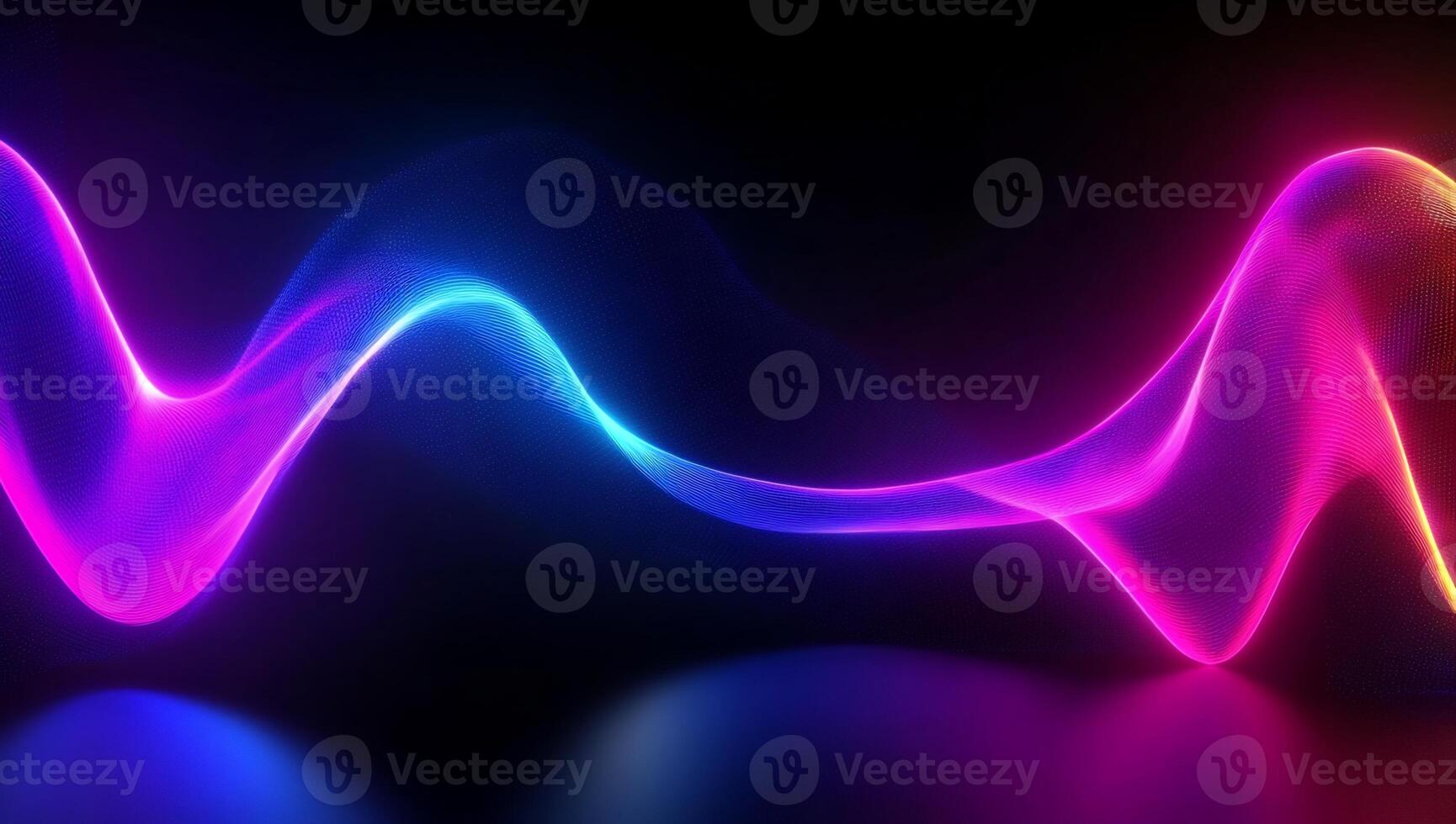 Colorful wave pattern on black background photo