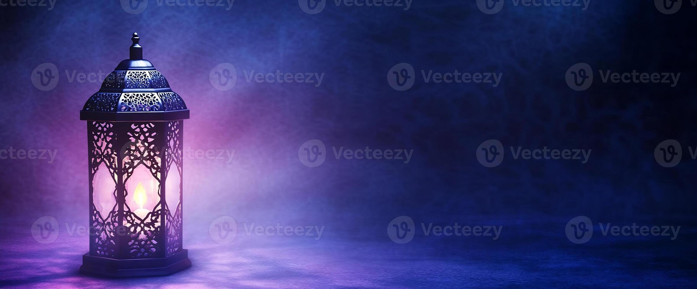A purple lamp with a dark background photo
