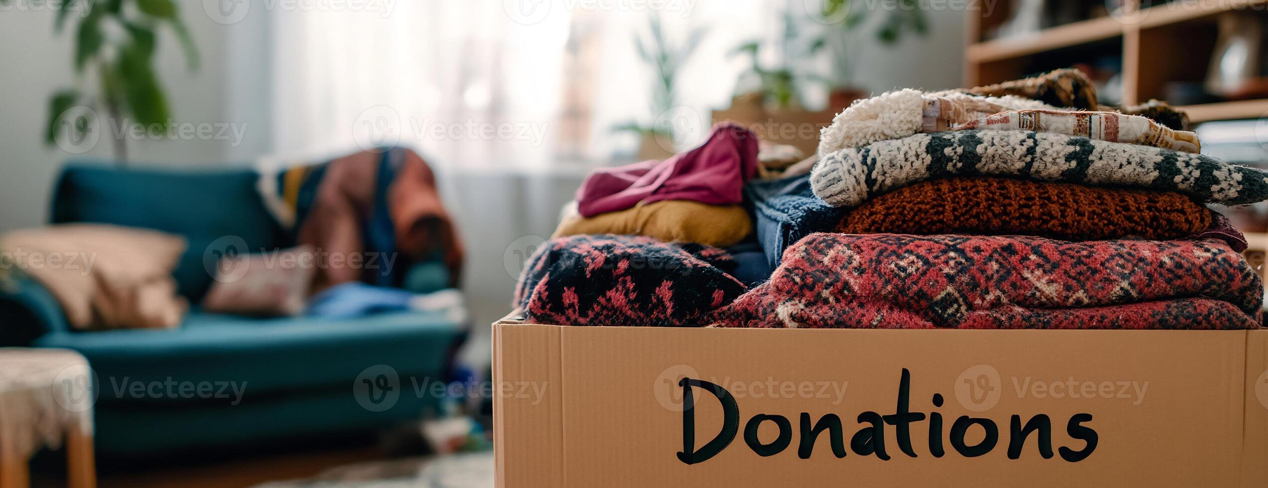 Donations in a box photo