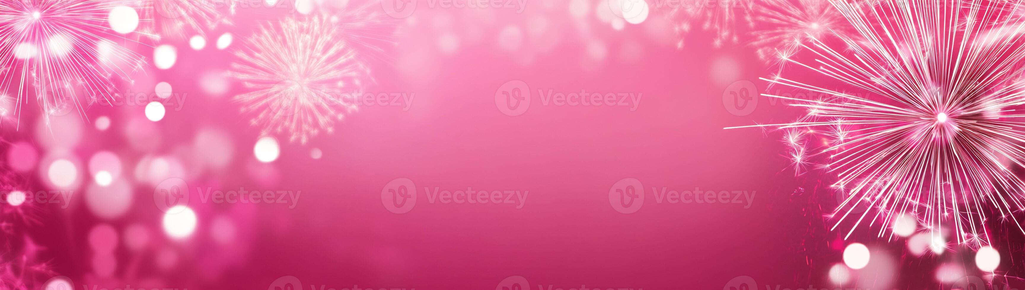 A pink background with fireworks and sparkles photo