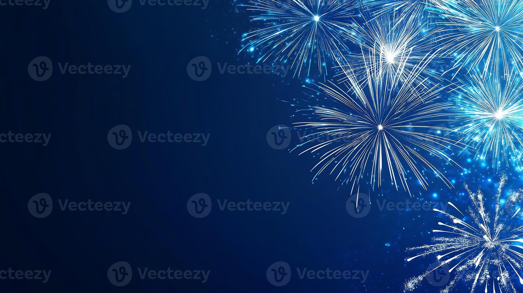 Fireworks on blue background photo