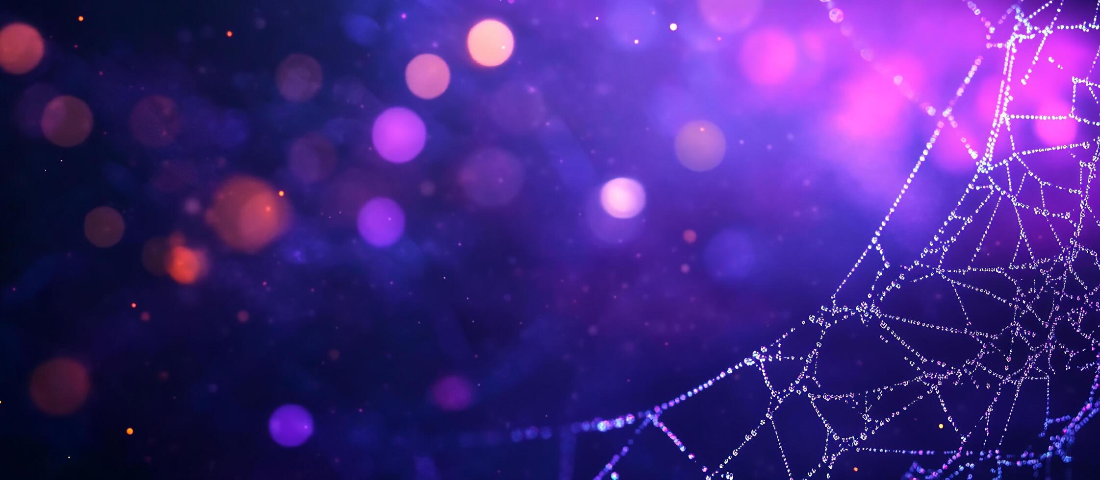 A spider web with lights on it photo