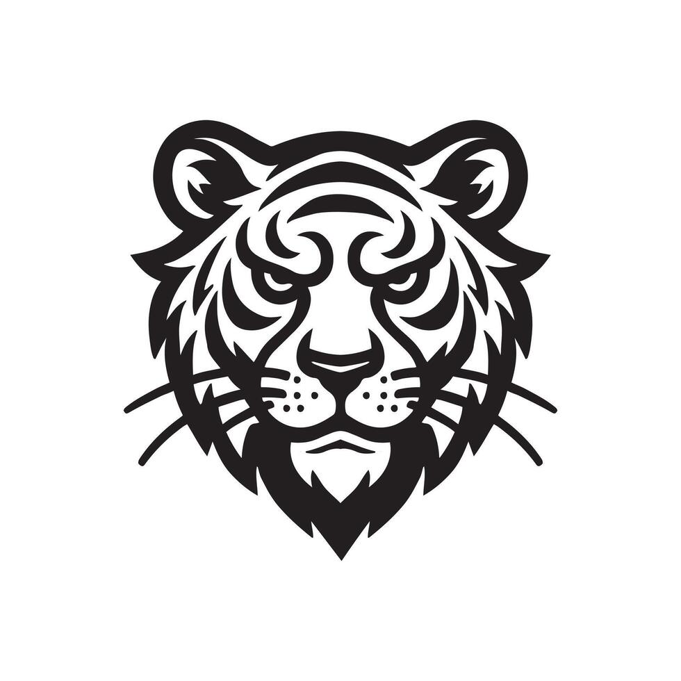 Tiger head silhouette vector