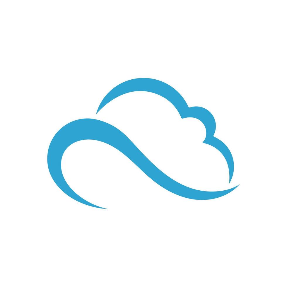 A cloud logo with a wave shape vector