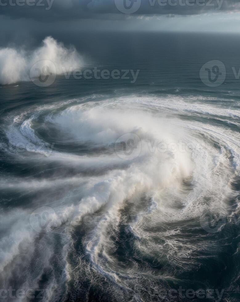 A large wave is seen in the ocean photo