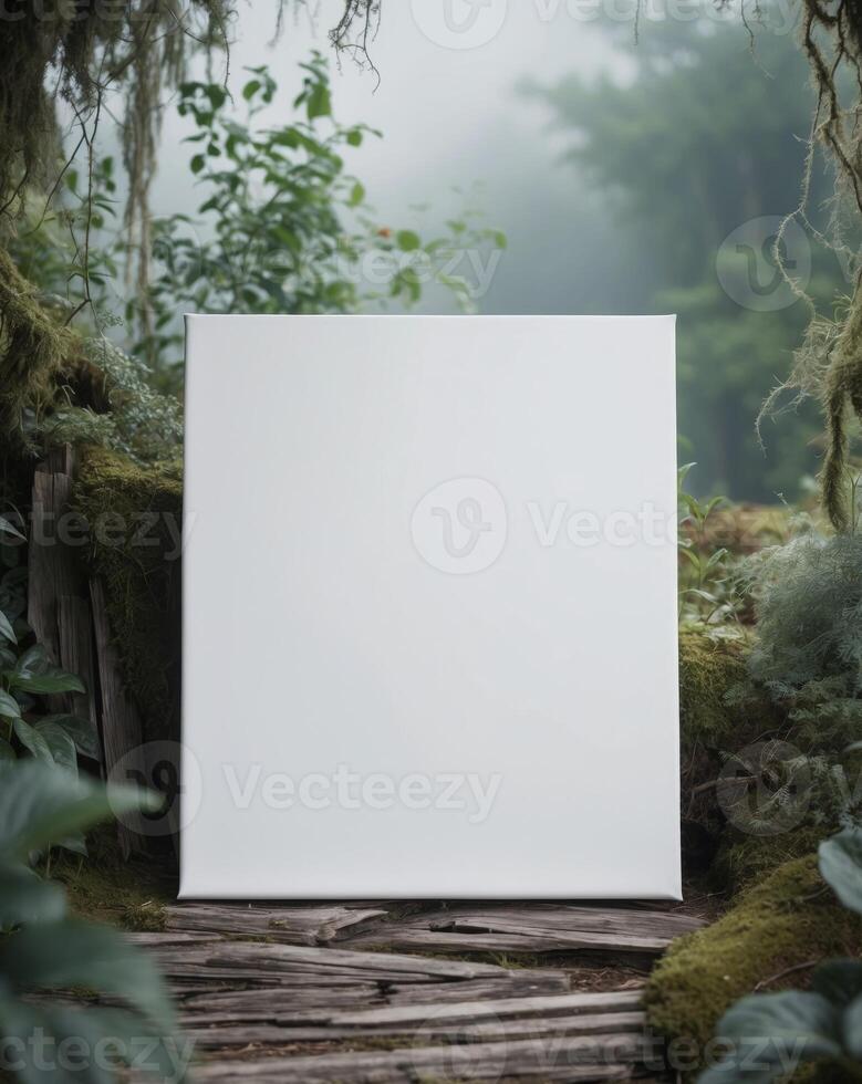 Elegant Empty Canvas in a Lush Natural Setting photo