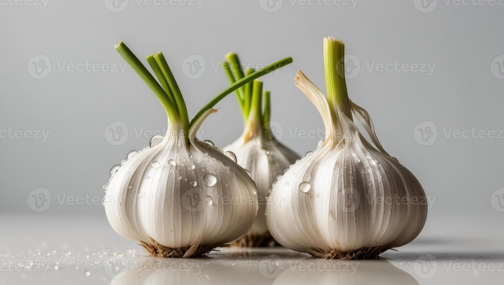 Close up of the vitality of freshly picked garlic photo