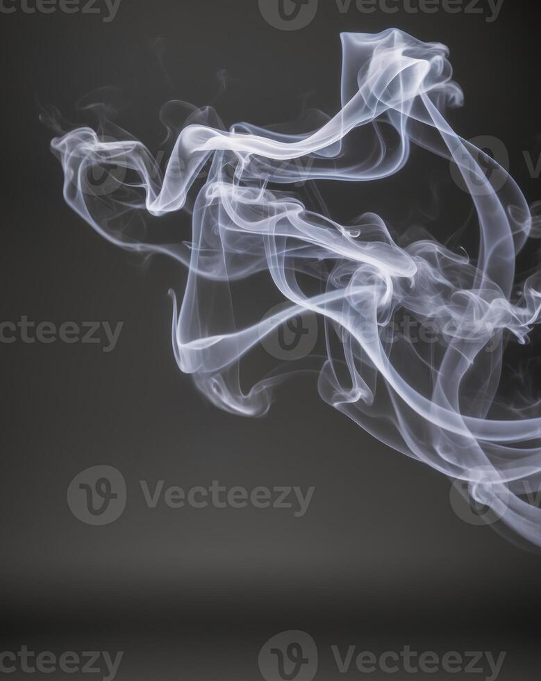 Vibrant Swirling Smoke Abstract Digital Art on Black Background photo