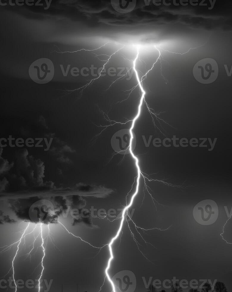 Lightning Storm A striking image of lightning bolts illuminating photo