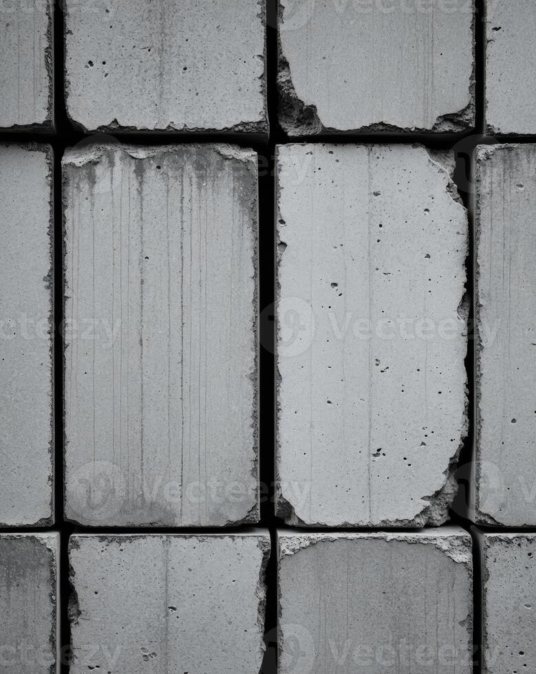 Rough concrete block texture with visible seams and imperfections photo