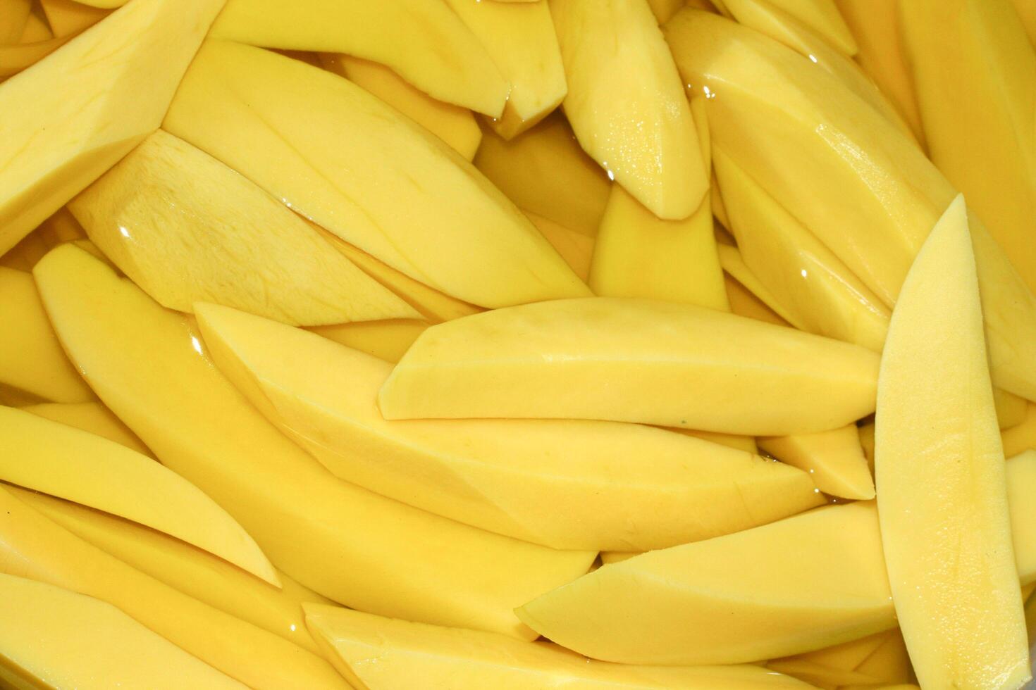 A bowl full of sliced mangoes photo