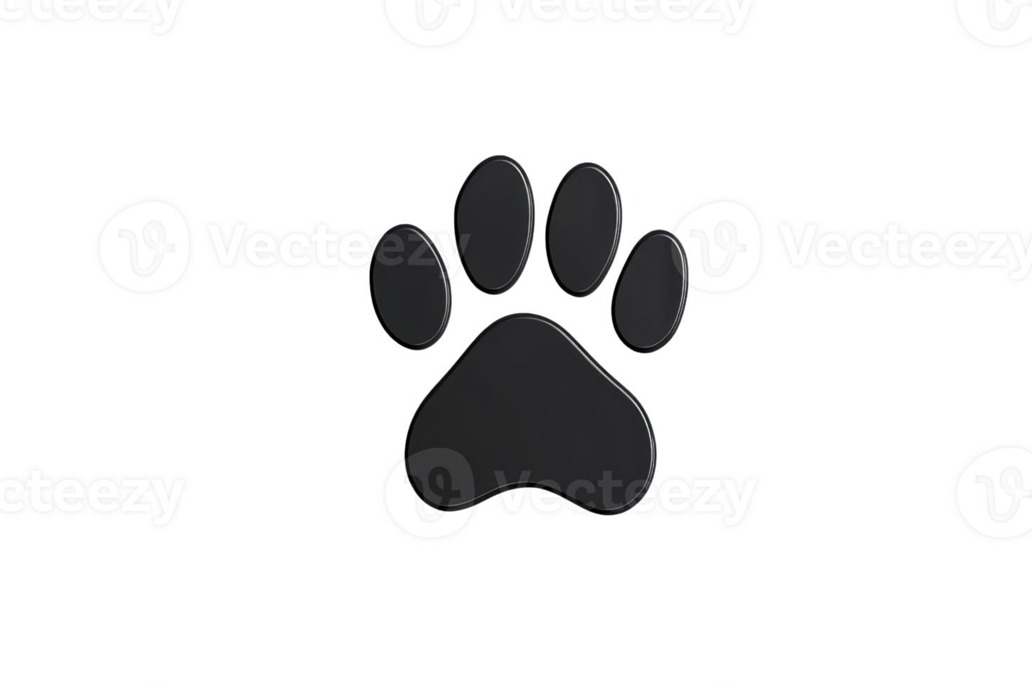 A distinct paw print shape with defined pads and a smooth surface. png