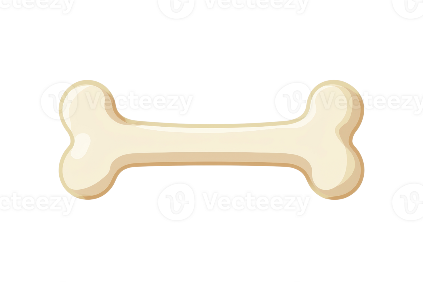 A stylized bone icon, featuring a smooth, rounded shape with a creamy color. png