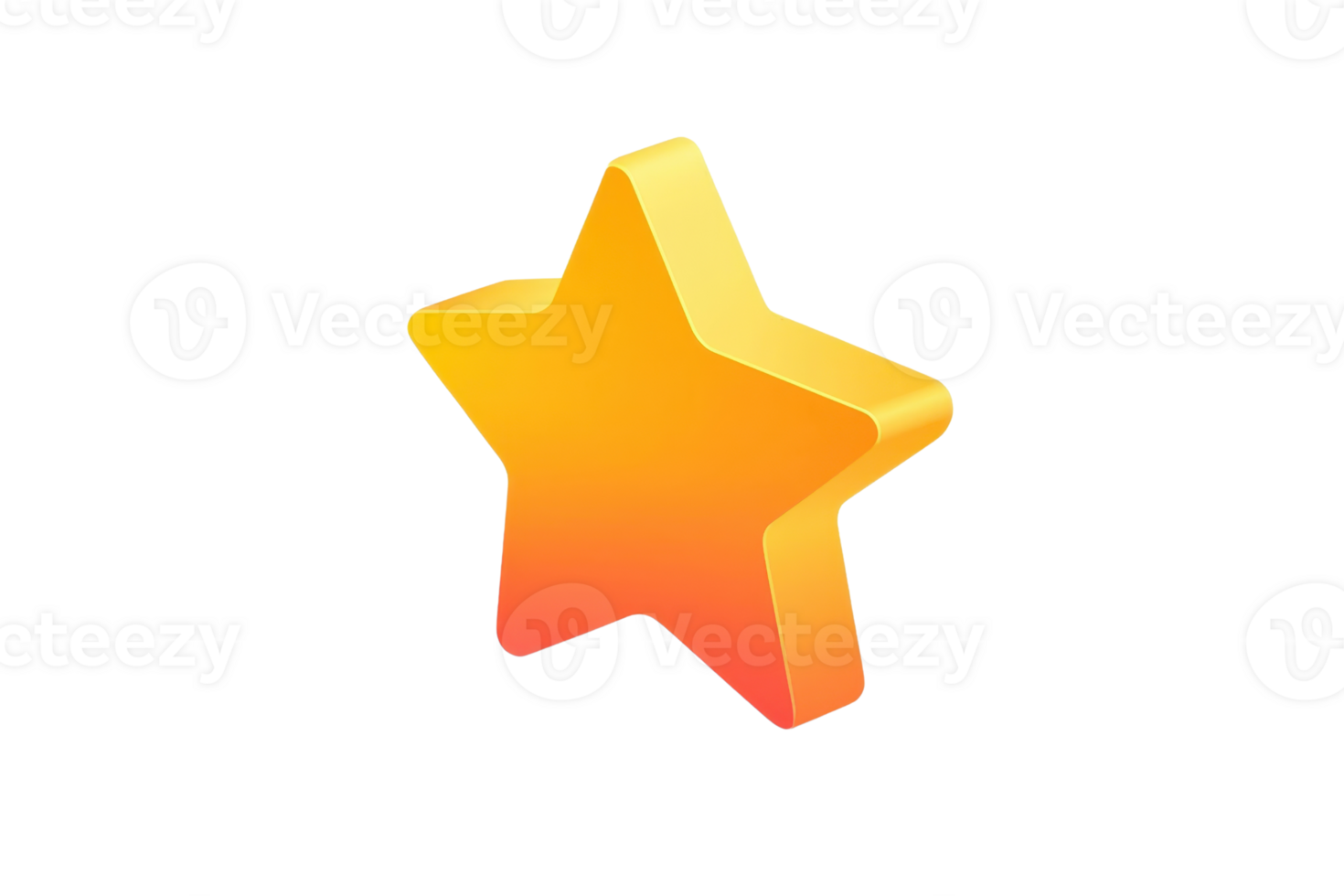 3D rendering of a shiny, golden star against a transparent background. Perfect for graphic design, digital art, and decorations. png
