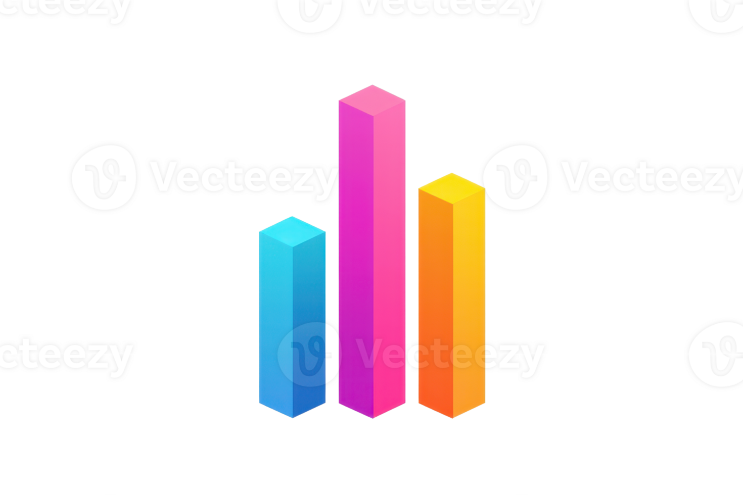 Colorful vertical bars representing data visualization with varying heights and vibrant hues. png