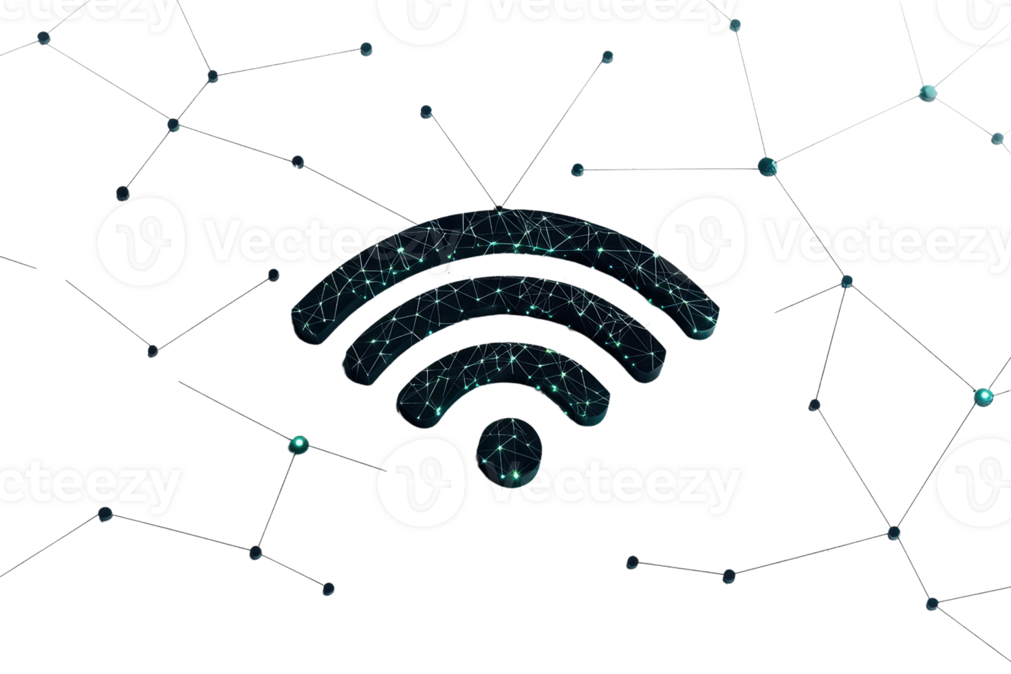 A stylized Wi-Fi symbol composed of intricate patterns, representing connectivity and technology. png