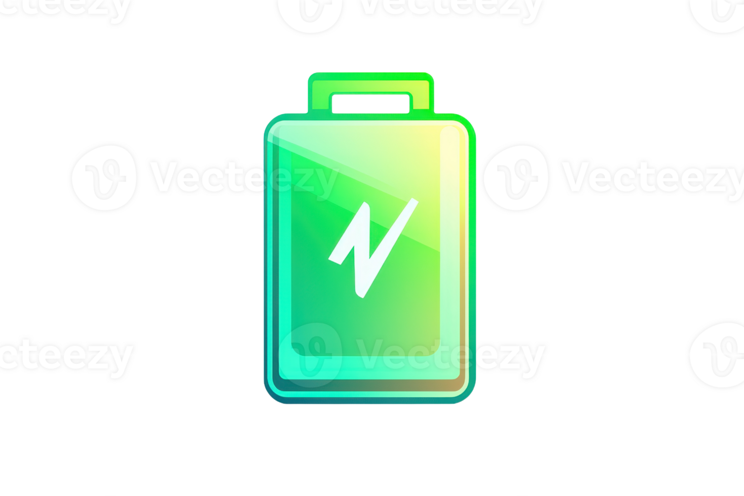 A stylized battery icon with a lightning bolt, representing power and energy. png