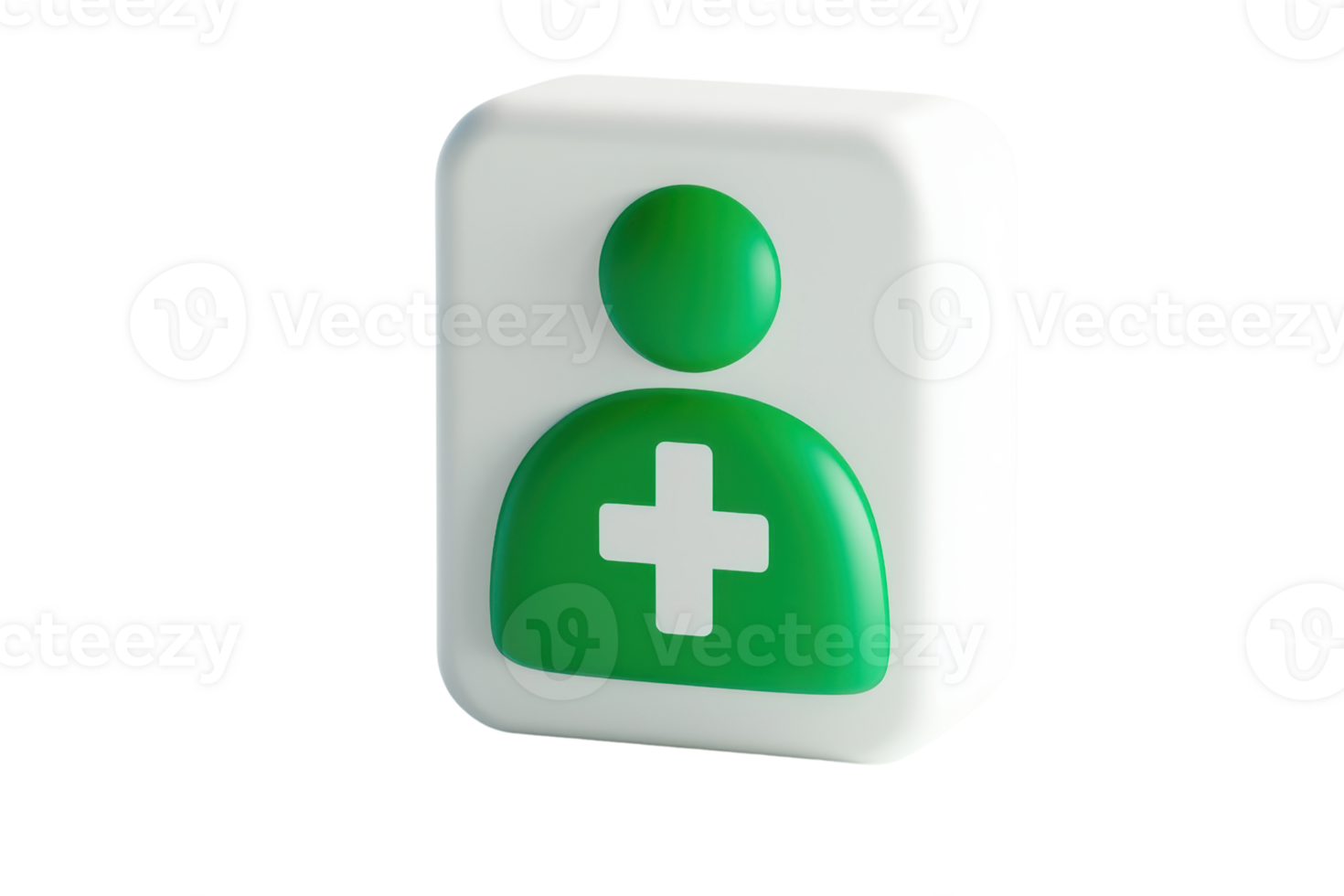 3D icon of a person with a medical cross on a transparent background. representing healthcare, medical support, or user health application. png