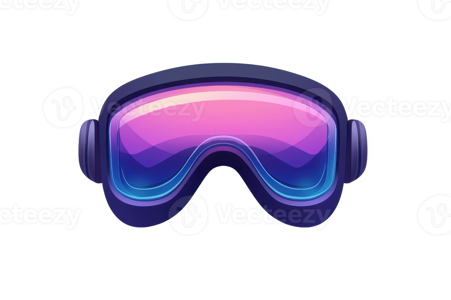 Sleek futuristic goggles featuring a gradient lens with a purple to blue color transition. png