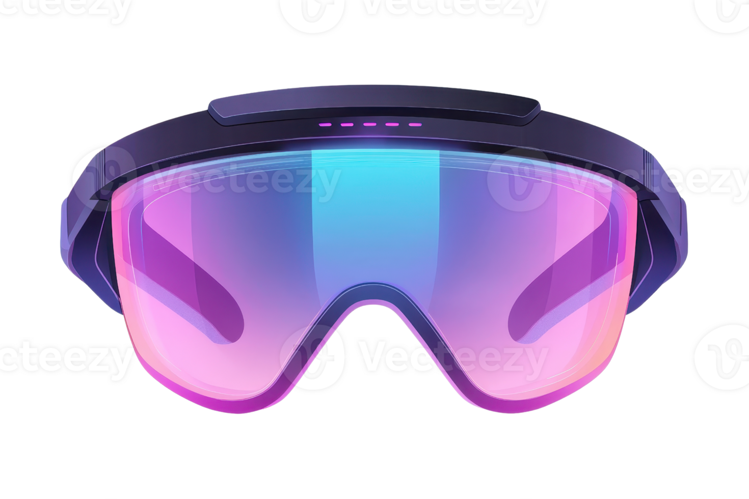 Sleek, modern goggles with gradient lenses featuring shades of blue and pink, designed for style and functionality. png