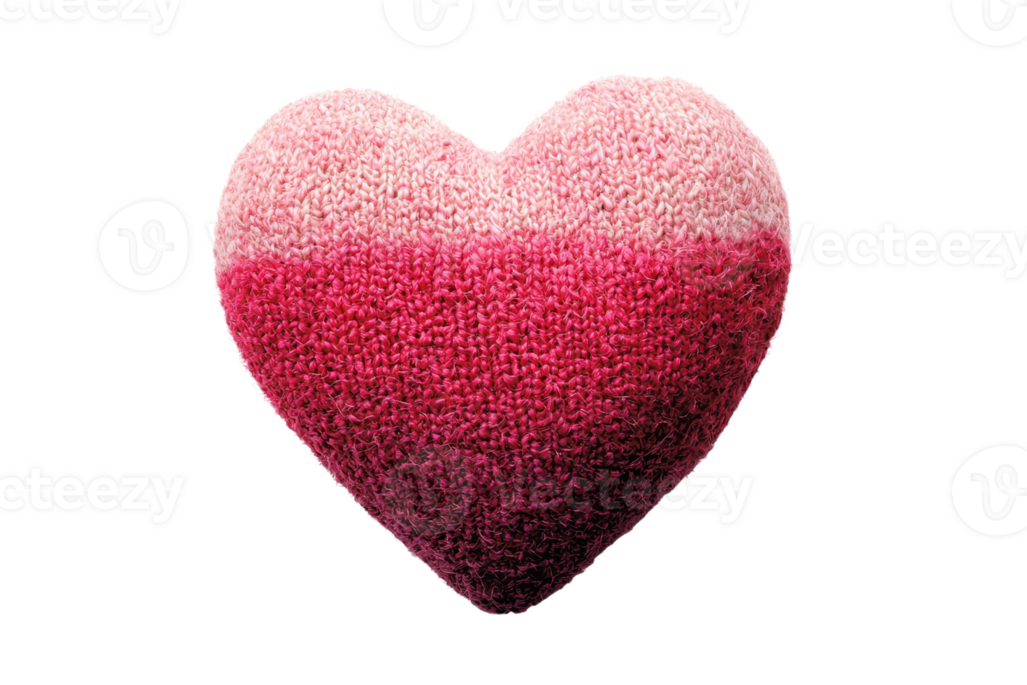 A plush, multicolored heart shape with a gradient from light to dark pink. png