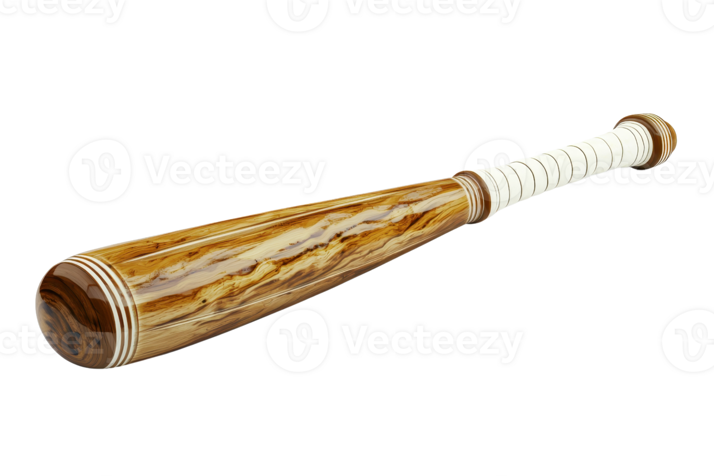 A detailed image of a wooden baseball bat isolated on a transparent background. showcasing texture and craftsmanship. png