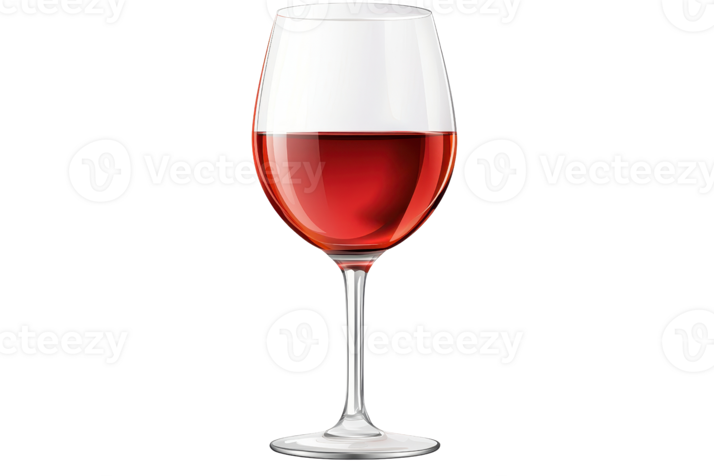 A glass of red wine with a transparent goblet reflecting light, isolated on a transparent background. perfect for culinary or lifestyle themes. png