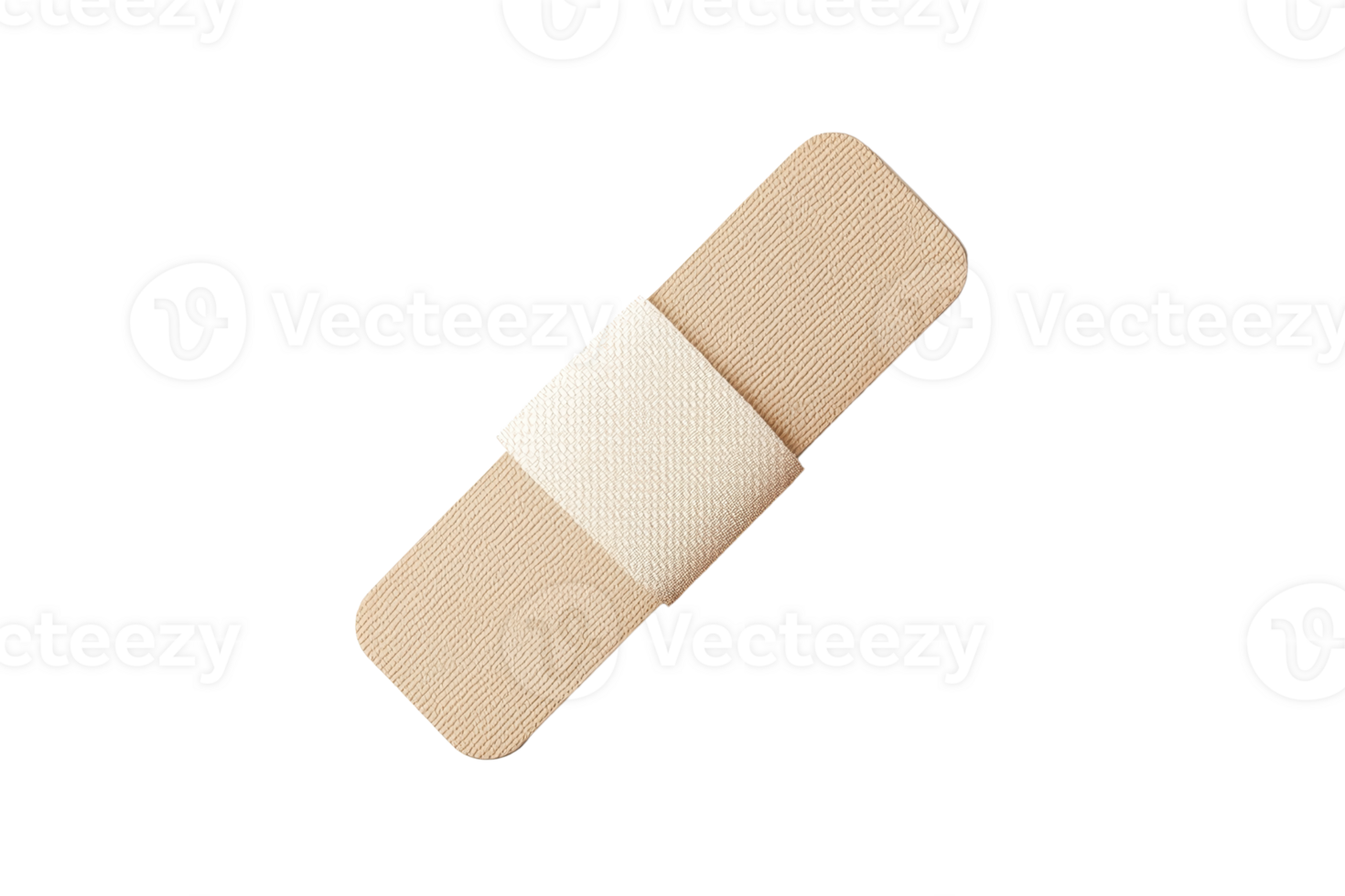 A single adhesive bandage on a transparent background. ideal for medical and healthcare themes, symbolizing healing and protection. png
