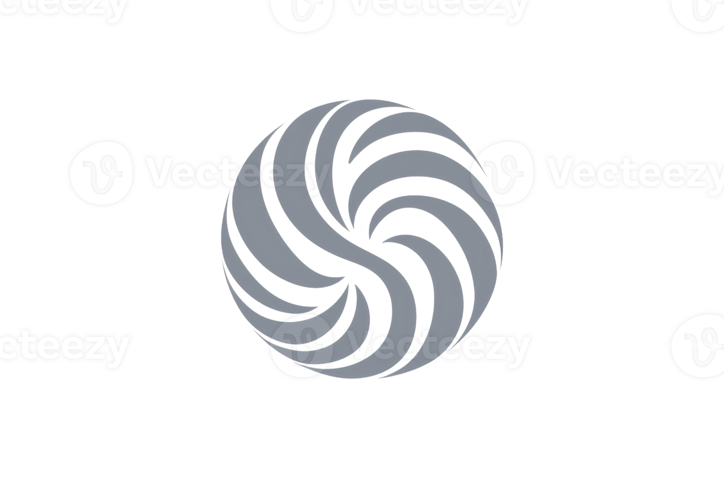 Abstract grayscale swirl pattern resembling a stylized cyclone, perfect for backgrounds, design elements, or artistic projects. png